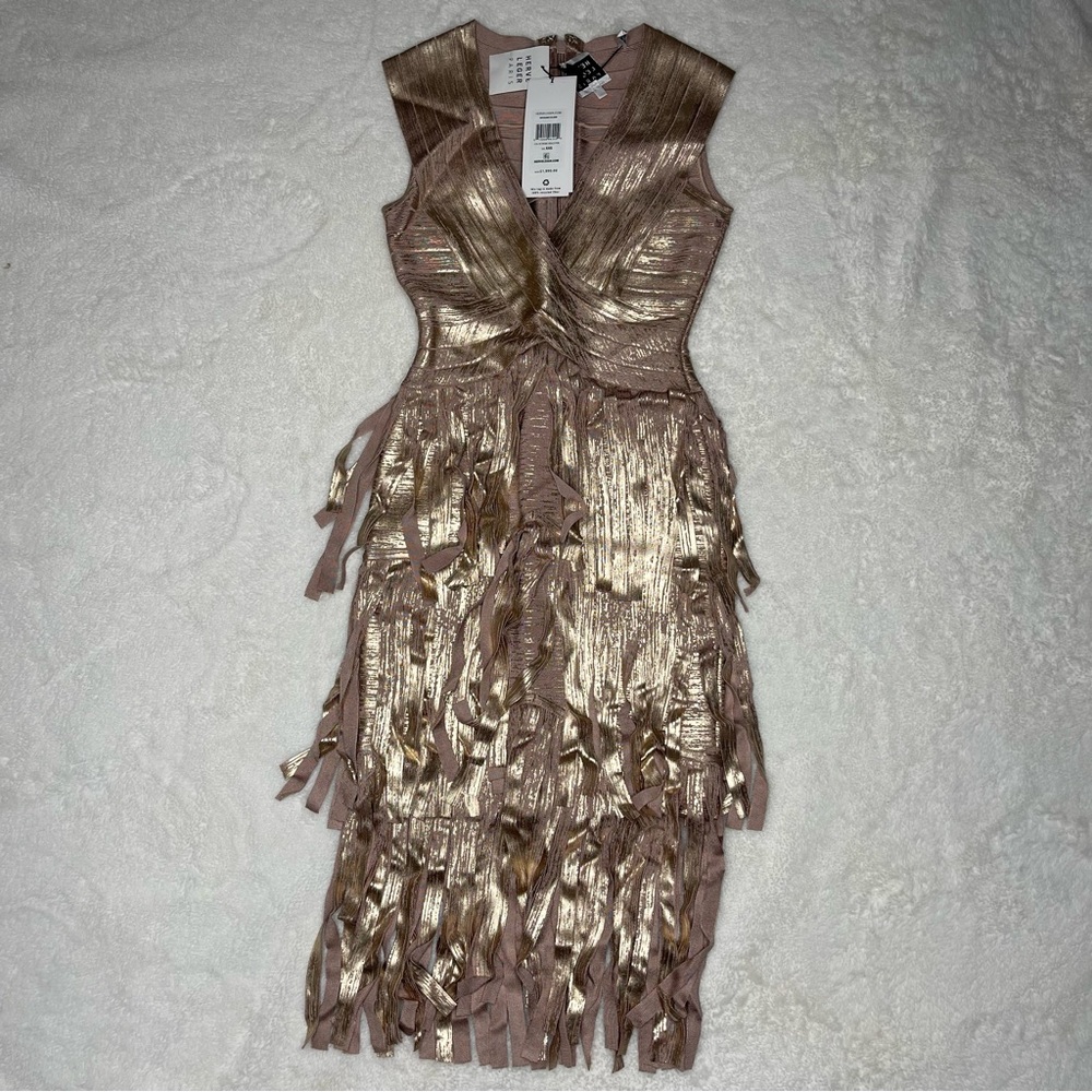Herve Leger Metallic Dress